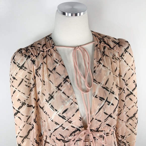 NWT Olivia Palermo Neck Tie Empire Waist Blouse M - Picture 6 of 8